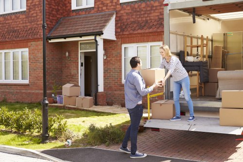 Removal van and packing boxes for a move in Uxbridge