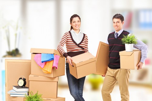 Careful loading of furniture and packed boxes for a Uxbridge move