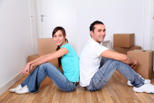 Furniture and boxes being handled carefully during a Uxbridge house move