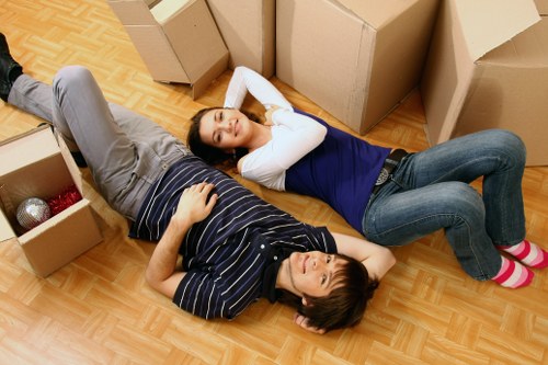 Assorted packing supplies including tape, wrap, and labels for Uxbridge customers
