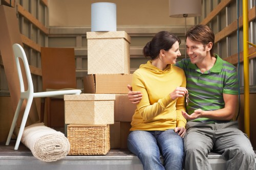 Moving truck loaded for a residential property relocation